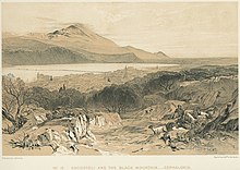 Argostoli y la Montaña Negra en un dibujo del siglo XIX