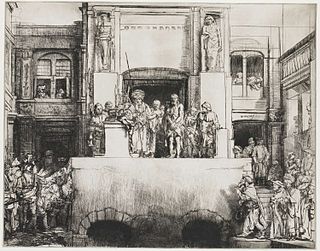 <i>Christ Presented to the People</i> Etching by Rembrandt