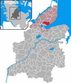 Poziția Barkelsby pe harta districtului Rendsburg-Eckernförde