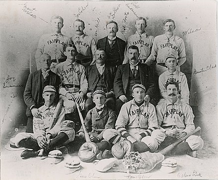 Fairplay, Colorado baseball team in uniforms, 1899.
