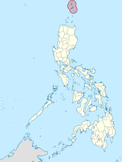 Map of the Philippines with Batanes highlighted