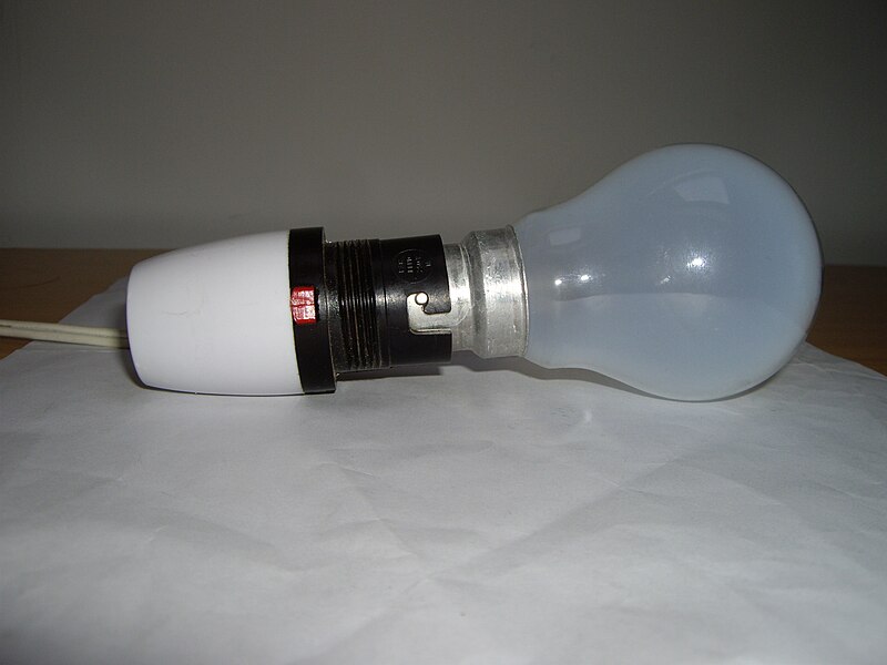 File:Bayonet lightbulb in socket.jpg