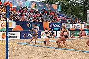 Deutsch: Beachhandball Europameisterschaften 2019 (Beach handball Euro); Tag 6: 7. Juli 2019 – Spiel um Platz Drei, Frauen, Kroatien-Niederlande 0:2 (14:23, 20:22) English: Beach handball Euro; Day 6: 7 July 2019 – Women's Bronze Medal Match – Croatia-Netherlands 0:2 (14:23, 20:22)