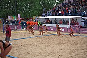 Deutsch: Beachhandball bei den Olympischen Jugendspielen 2018; Tag 5, 10. November 2018; Mädchen, Hauptrunde - Kroatien-Argentinien 1:2 English: Beach handball at the 2018 Summer Youth Olympics at 11 October 2018 – Girls Main Round – Croatia-Argentina 1:2