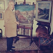 Betto Lotti nel suo studio di Via Rota a Como (1976)