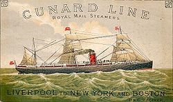 The Bothnia on a Cunard Line advertising poster