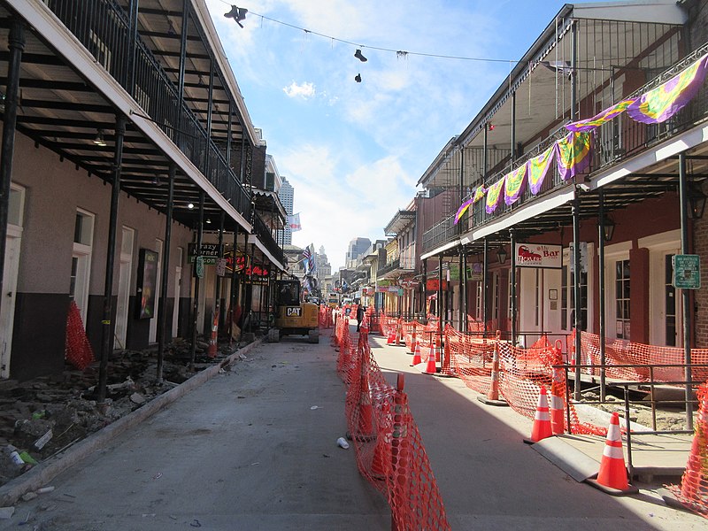File:Bourbon Street under reconstruction New Orleans 28th Jan 2019 28.jpg