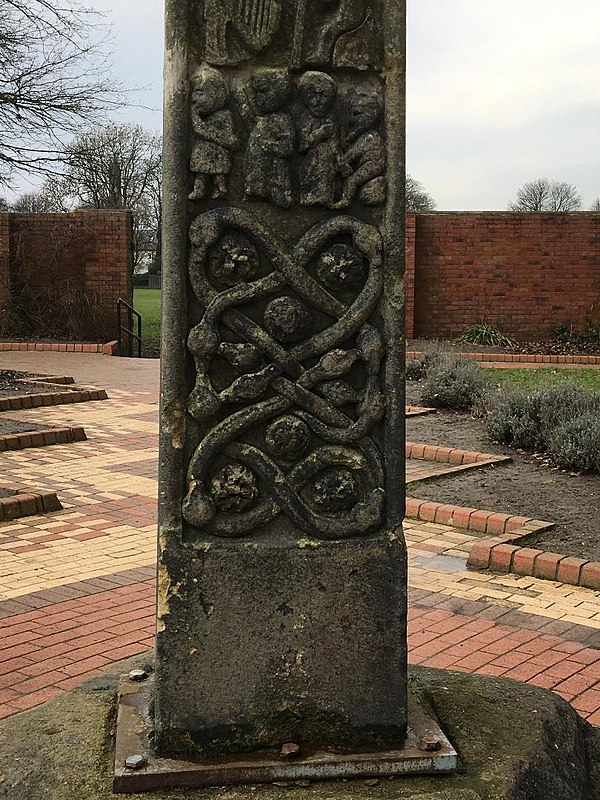 Bramley Cross carving in the Anglo Saxon style