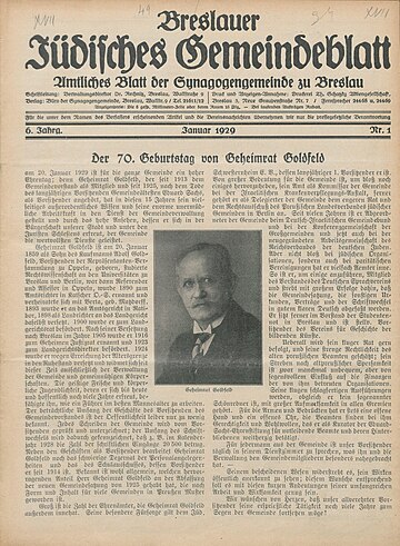 Breslauer Jüdisches Gemeindeblatt