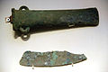 Bronze axe and copper knife, Qijia culture, Gansu.