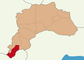 Map showing Altınyayla District in Burdur Province