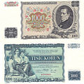 Bancnota cehoslovacă de 1.000 de coroane emisă la 25 mai 1934, pe care este reprezentat portretul lui František Palacký.