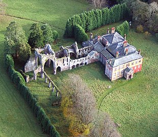 Calder Abbey from the air. Calder Abbey, Cumbria - geograph.org.uk - 54489.jpg