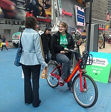 Demonstration of bike share before Citi Bike was implemented, Times Square Capital Bikeshare demo Times Sq jeh.jpg