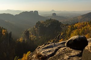 37. Platz: Stefan Melzig mit NP Sächsische Schweiz: Carolafelsen - Blick Richtung Westen Sächsische Schweiz