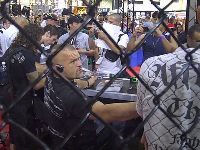 Chuck Liddell with the fans at the UFC 100 Fan Expo