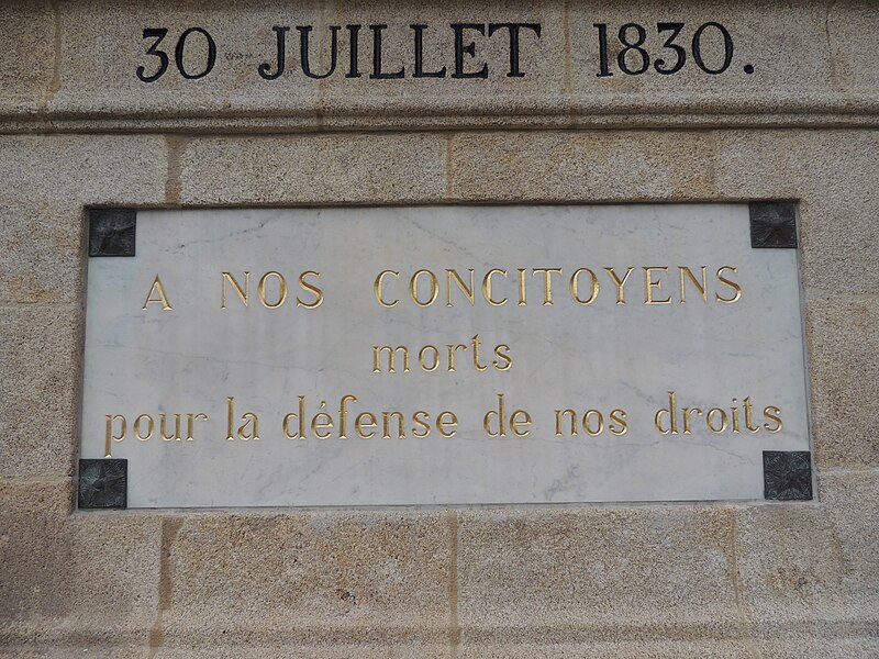 File:Cimetière Miséricorde Nantes - Monument de 1830 - Plaque ouest.jpg