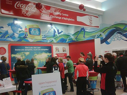 Un Coca-Cola Pin Trading Centre en 2010 à Vancouver.