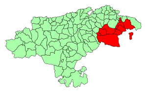 Mapa da comarca na Cantábria