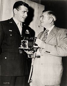 Publicity shot of Gable with the head of the camera department John Arnold. Command Decision (1948) 1.jpg