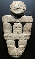 Stone figure resembling a masked shaman; 1000-1500; Musée du quai Branly (Paris)