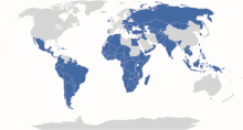 This graphic displays the 160 countries around the world where the U.S. Overseas Private Investment Corporation (OPIC) worked to support U.S. investment. (August 2014) Countries OPIC supports with U.S. private investment.gif