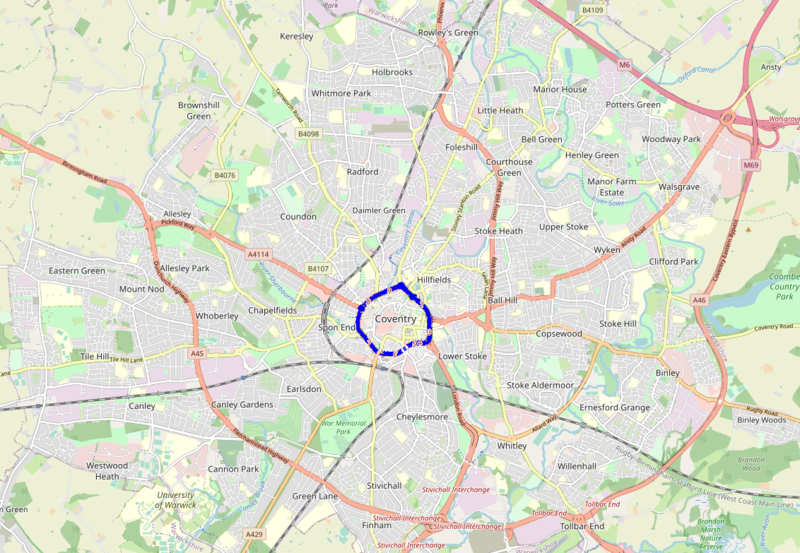 Old Coventry Street Maps Coventry Ring Road - Wikipedia