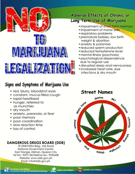 A 2014 poster from the Dangerous Drugs Board campaigning against cannabis legalization