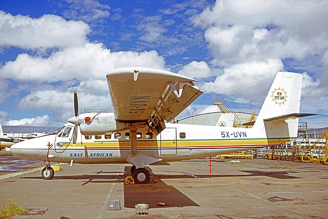 De Havilland Canada DHC-6 Twin Otter of EAA at Nairobi's Embakasi airport in 1973