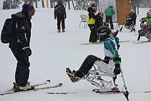 Steve Graham and skier Lincoln Budge at the 2012 IPC NorAm Cup Day 1 Lincoln Budge and Steve Graham Australia.jpg