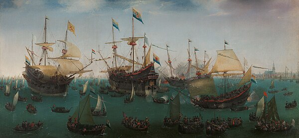 Return of the second Asia expedition of Jacob van Neck in 1599 by Cornelis Vroom