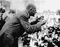 Debs in 1918 delivering the speech in Canton, Ohio that resulted in his arrest and eventual conviction for sedition.