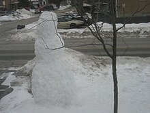 An image of a snowman taken three weeks prior to the melt. December Large Snowman.jpg