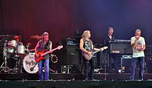 Deep Purple live at Wacken Open Air in 2013. Left to right: Ian Paice, Roger Glover, Steve Morse, Don Airey, Ian Gillan. Deep Purple at Wacken Open Air 2013 26.jpg