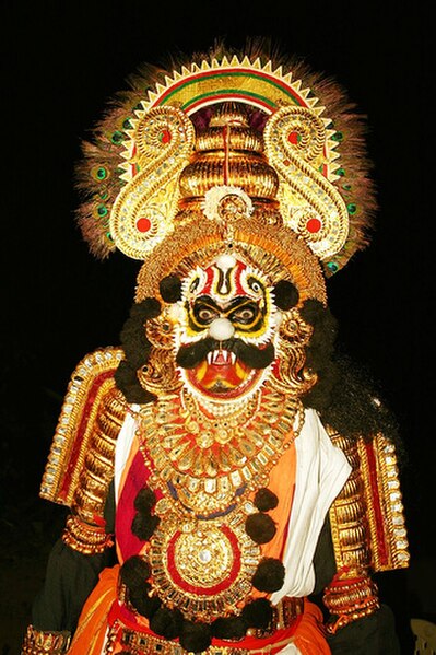 Rakshasa or the demon as depicted in Yakshagana, a form of musical dance-drama from India