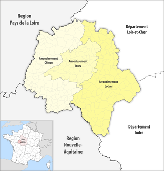 Gemeinden und Arrondissemente im Département Indre-et-Loire