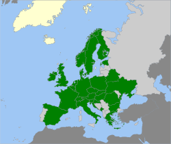 Euroopan maat, joissa lajia tavataan