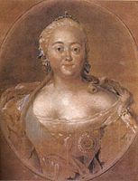 Drawing of Elizabeth of Russia by G.F.Schmidt (1761-2, Tretyakov gallery)
