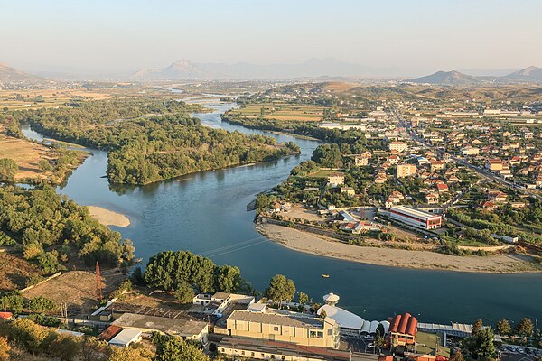 Drin delta flowing through Shkodër