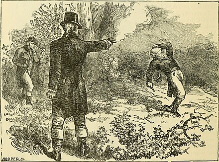 1901 illustration of Burr wounding Hamilton