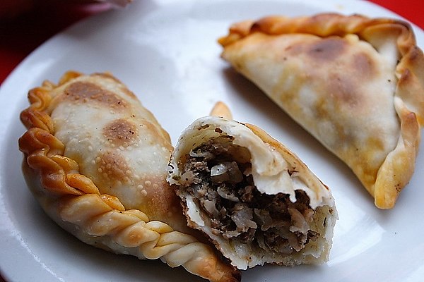 Chilean empanada with ground meat stuffing