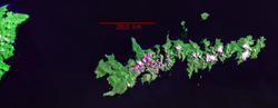 Satelitní snímek ostrova Stavů