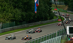 Första varvet av Belgiens Grand Prix 2013.