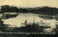 Ferry across the Androscoggin River at West Bethel in 1909