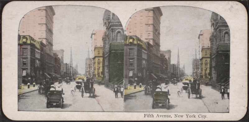 File:Fifth Avenue, New York City(street view of carriages and pedestrians), from Robert N. Dennis collection of stereoscopic views.png