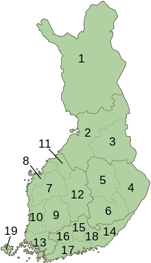 Finland Regions Map Numbered.svg