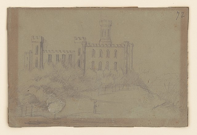Adolph Metzner drawing of the "female college" in Florence