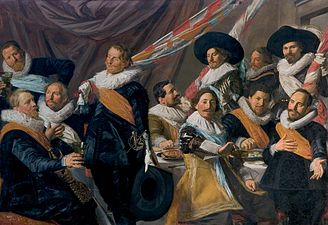 Frans Hals, Le Banquet des Officiers de la milice de Saint Georges en 1627 (en), 1627.