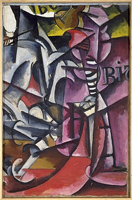 Lyubov Popova, Untitled, 1915, Oil on canvas, 106.4 × 71.1 cm (41.9 × 28 in), Solomon R. Guggenheim Museum, New York Gift, George Costakis, 1981 Guggenheim Museum