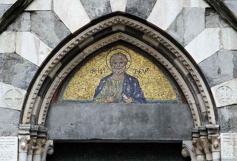 File:Genova san matteo, facciata, mosaico medievale con san matteo.JPG